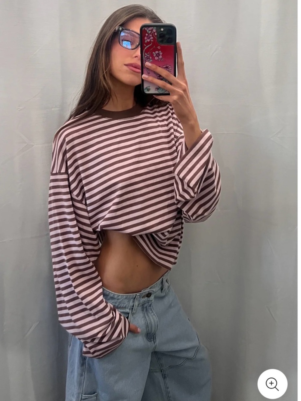 Lioness Bloom Striped Long Sleeve Top in Chocolate & Brown. XS. NWT.